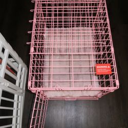 Pink Puppy Crate w/ Bed