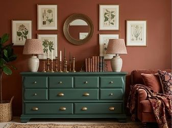 Refinished Wood 9-Drawer Dresser