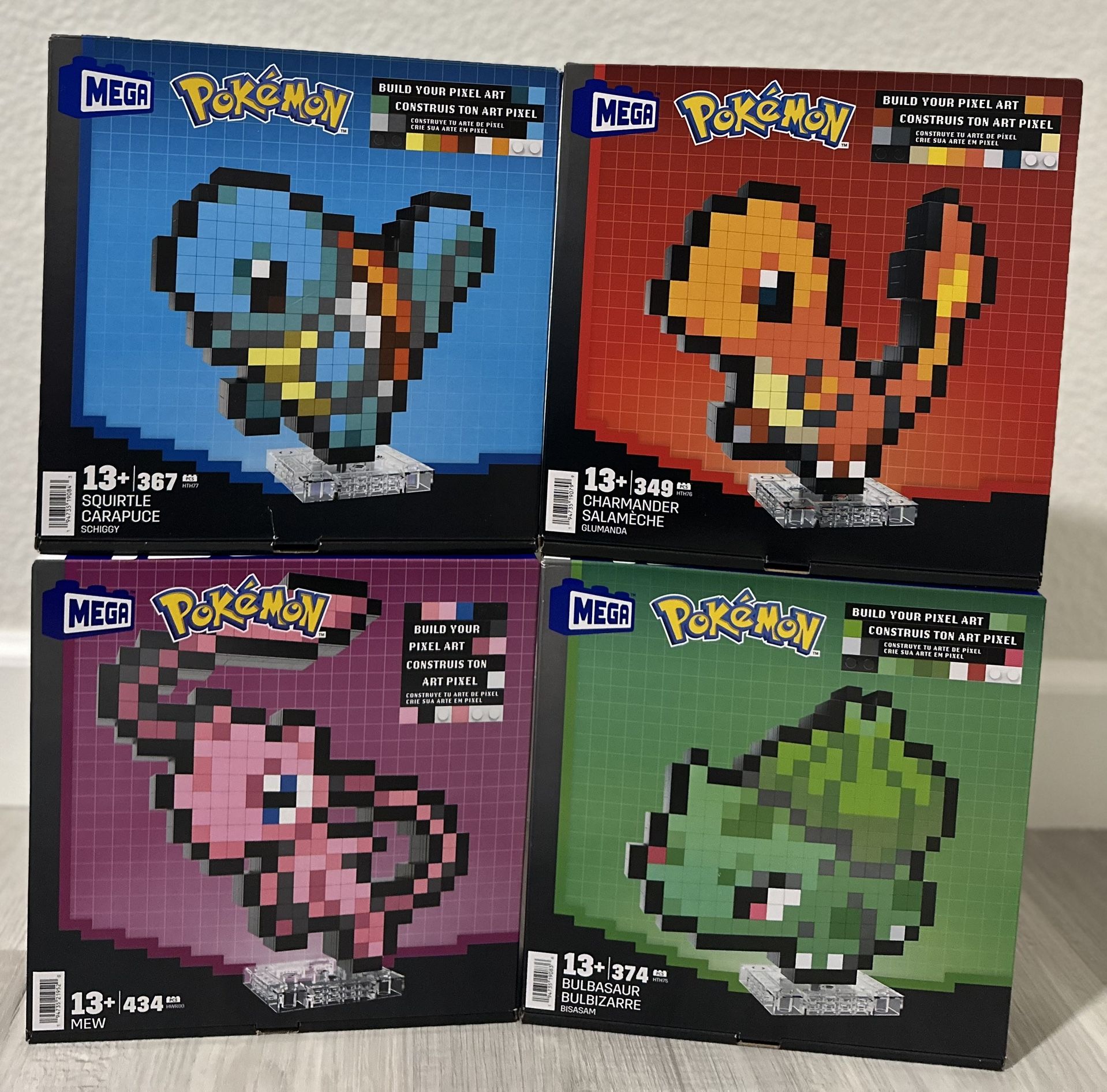 POKEMON mega Block Pixel Art Puzzle Lego Mew Charmander Squirtle Bulbasaur