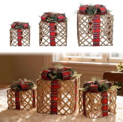 Christmas Decorations Gift Boxes Set Of  3