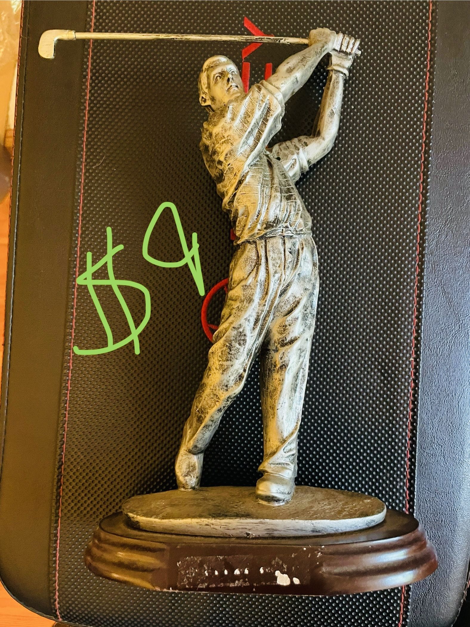 Metal Golf Desk Statue - Makes A Great Gift