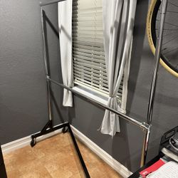 Industrial Two Bar Clothing Rack Z Rack 