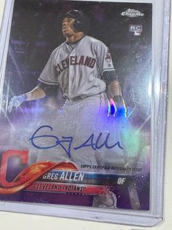 Greg Allen Topps Chrome RC Autograph Card