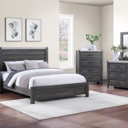 4 PC BEDROOM SET NEW IN BOX (MATTRESS AND CHEST SOLD SEPARATELY)