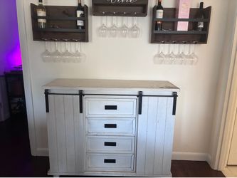 Rustic sliding door cabinet