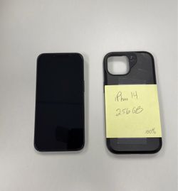 iPhone 14 (2022) 256GB Unlocked – 100% Battery Health – Black