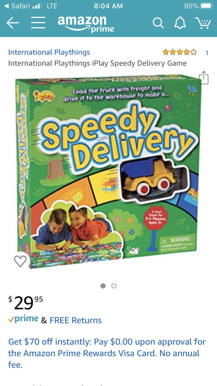 Speedy delivery board game toddler preschool