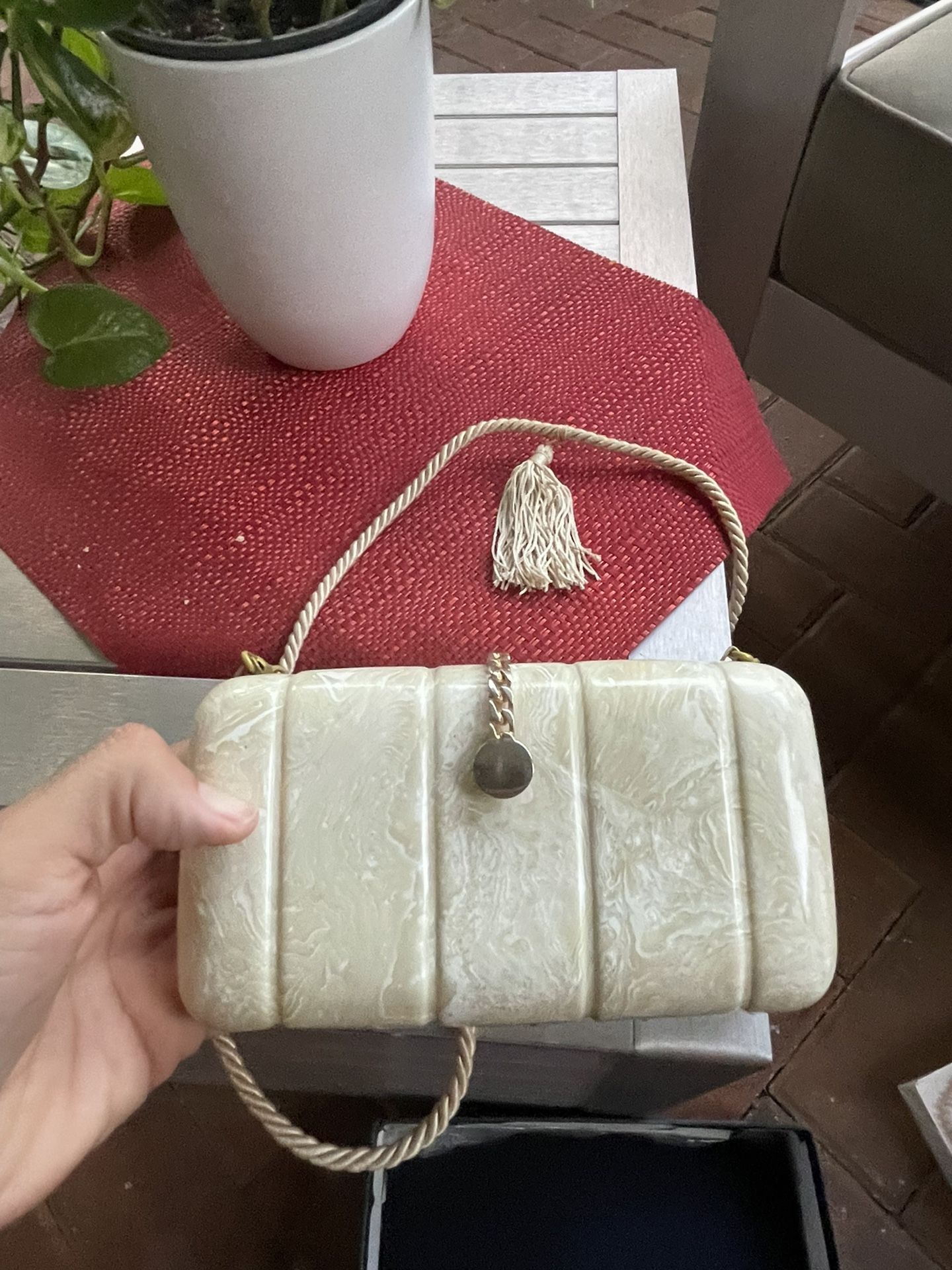 Woman’s vintage hard shell purse Italy