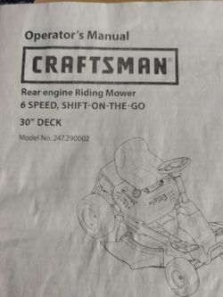 Craftsman rer 1000 manual sale