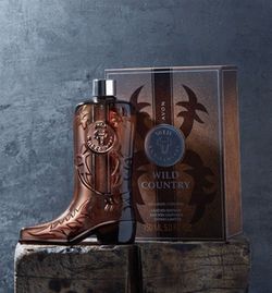 New Wild Country Avon Glass Boot Cologne 50th Anniversary