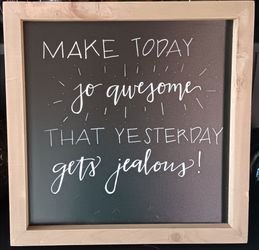 Home wall decor chalk board 14.75" x 14.75".