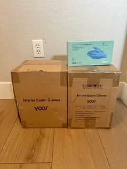 TWO CASES of Blue Nitrile Gloves- Size Large- 2000 Gloves Total- 20 Boxes of 100 Gloves