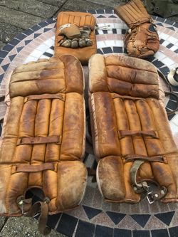 Antique goalie equipment
