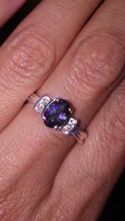 Northern lights mystic topaz ring