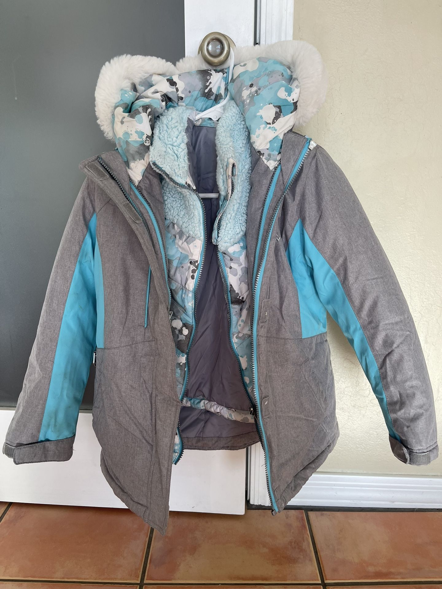 Girls Size 10-12 Two In One Winter Jacket