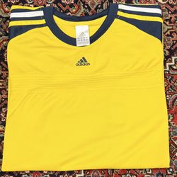 ADIDAS CLIMALITE YELLOW /BLUE JERSEY ACTIVE MENS  SIZE XL
