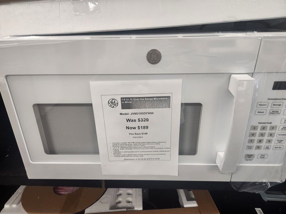 1.6 cu. ft. Over-the-Range Microwave in White