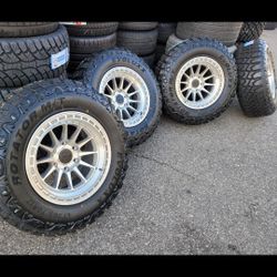 17" LOCK BAJA wheels/rims chrome machine w/ 33" Evoluxx M/t Tires