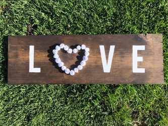 Handmade wooden love sign