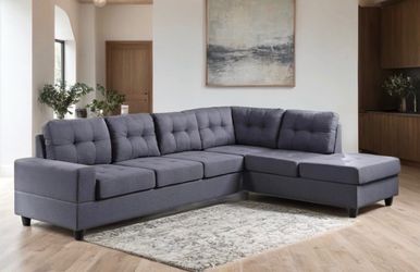 New dark gray sectional with free delivery