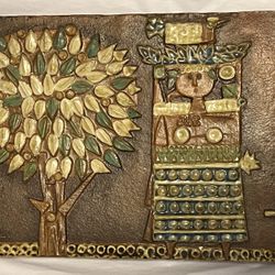 Stig Lindberg Wall Plaque with Woman and Tree