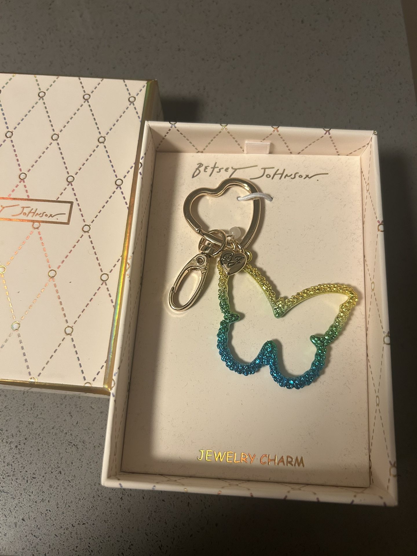 NEW In Box Betsey Johnson Butterfly Charm