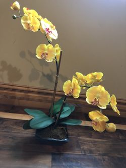 Faux orchid arrangement