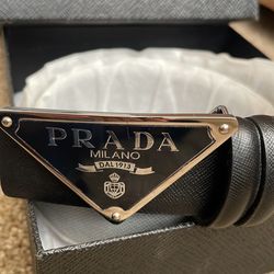 Prada Belt (black, silver)
