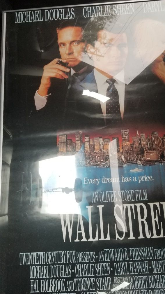 Framed Wall Street movie poster