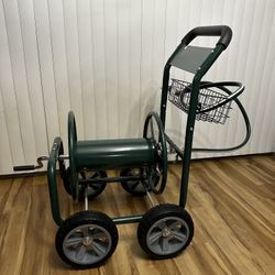 Iron 4-Wheel Hose Reel Truck