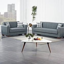 ⭐ 3-IN-1 SOFA & LOVESEAT SET! ⭐  Sit • Sleep • Storage in BOTH pieces!