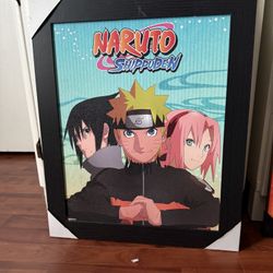Naruto Trio Framed Wood Wall Art. 