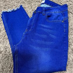 Red Bottom Skinny Crop Jeans Sz. 13