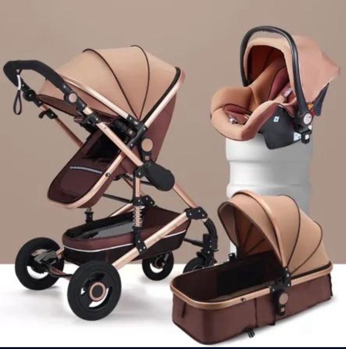 3-in-1 baby stroller (color: khaki)