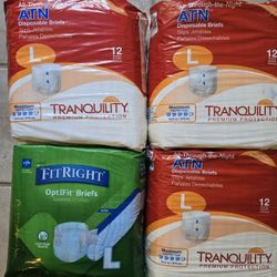 4 PACKS UNISEX ADULT DISPOSAL BRIEFS MAXIMUM PROTECTION 