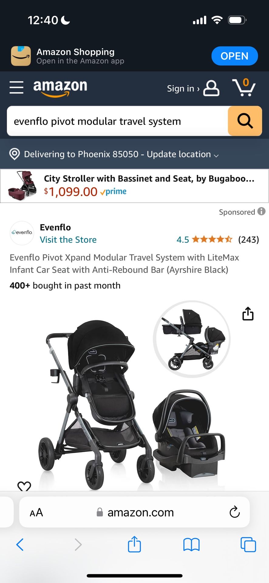 Evenflo Infant Travel system