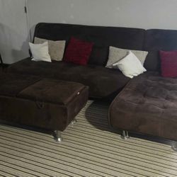 Brown Microfiber Sofa