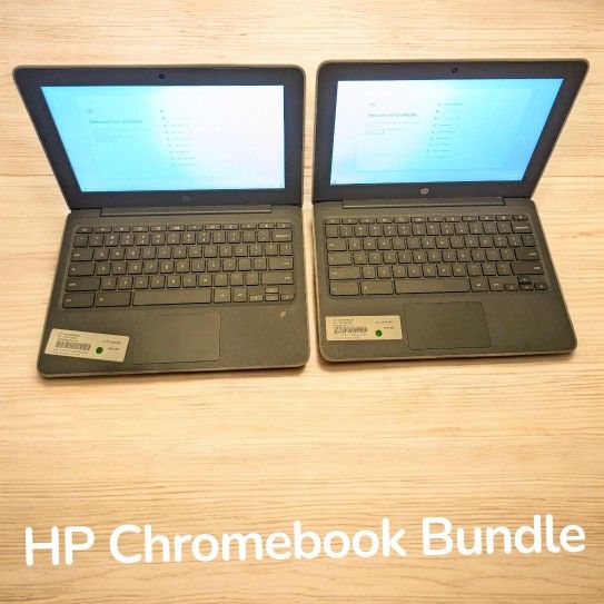 2 HP Chromebook Laptop Computers Factory Reset