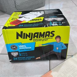 Ninjamas Boys Bedwetting Nighttime Underwear, Size L (64-95+ lbs), 34 Count (Select for More Options) 