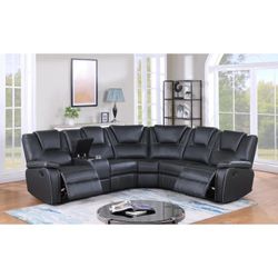 $999 NEW BLACK RECLINER SECTIONAL 