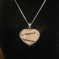 Genuine Picture Jasper Heart Pendant 