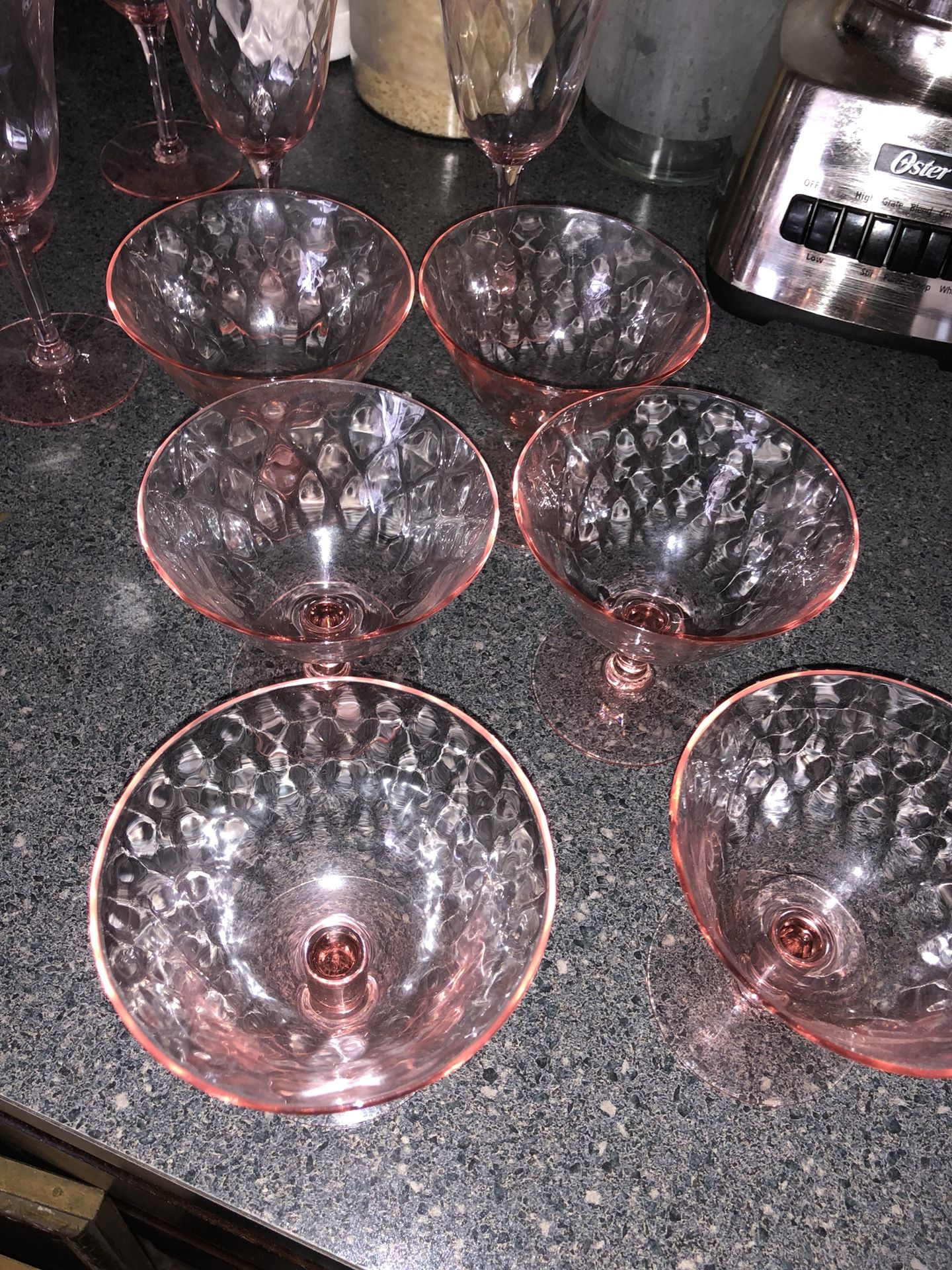 Pink depression glasses-10 total