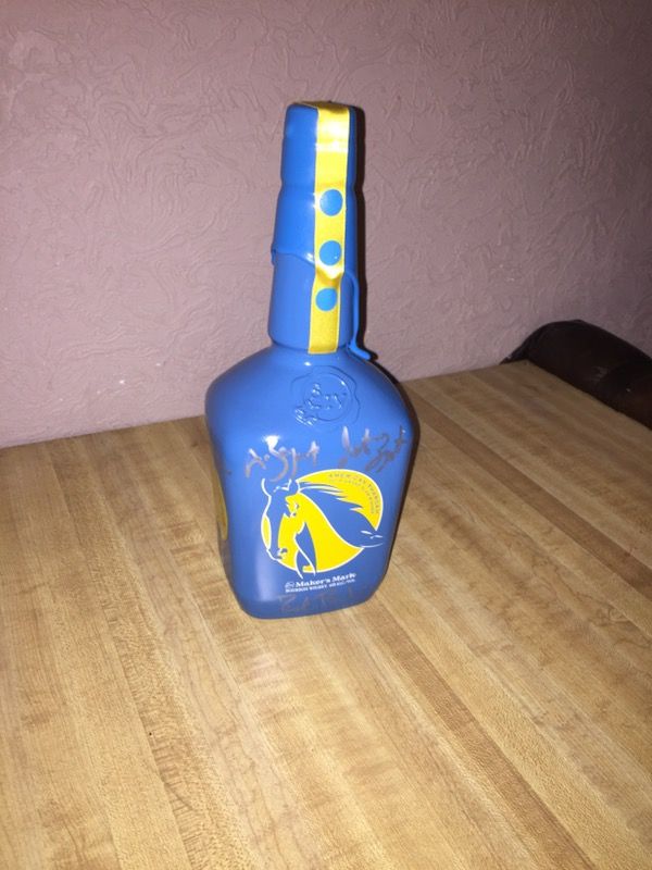 Or best offer: Signed American Pharoah Makers Mark bottle