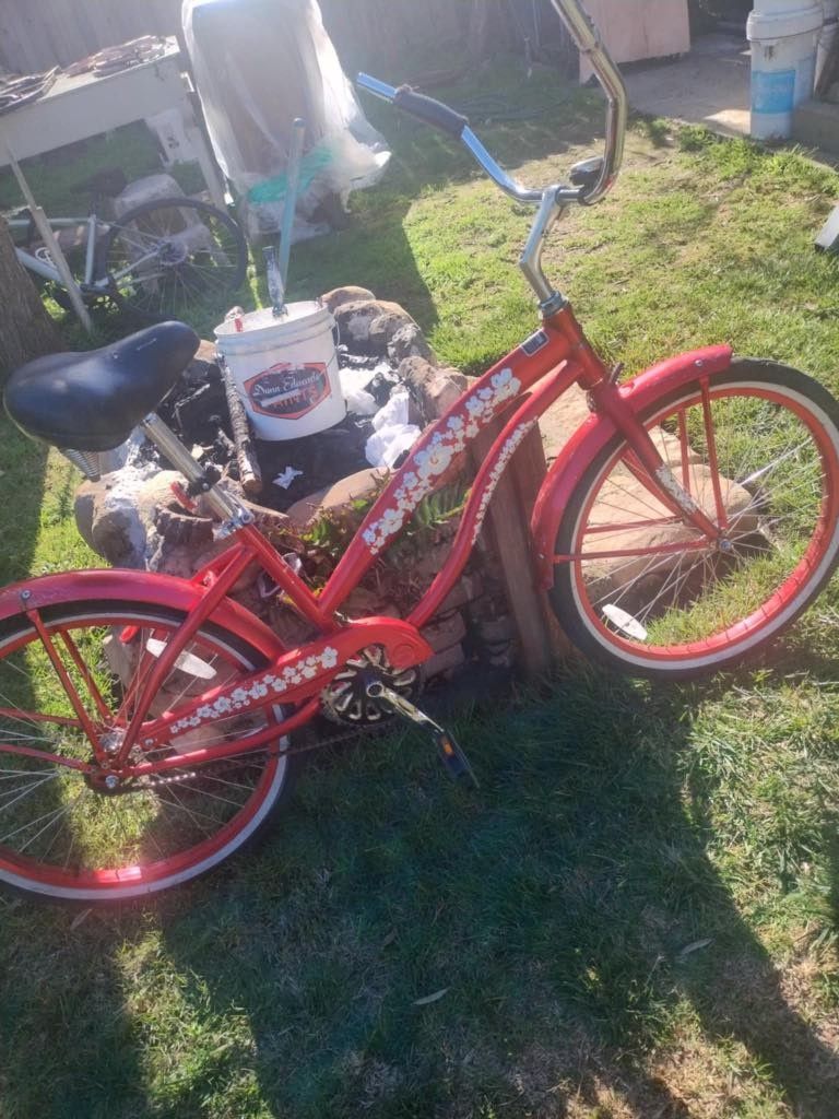 RED GREENLINE BEACH CRUISER SMALL STEEL SINGLE SPD BIKE