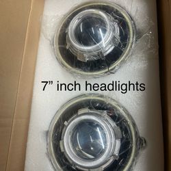 Pair Of 7 Inch Round Headlights Projector HID 