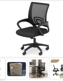 NEW Athena Collection Ergonomic Office Chair, Mid-Back Desk Chair, Black