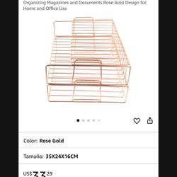 Multa- Layer Desktop Storage Rack Stylish Rose Gold Design For Home And Office Use Is New 4 Pieces