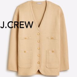 ❄️(NEW) (1 AVAILABLE) WOMEN’S J.CREW LONG V-NECK OVERSIZED SWEATER BLAZER - SIZE: XS (EXTRA SMALL) (MSRP: $198)❄️