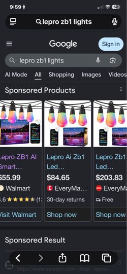 LED LIGHTS!!!NEW!!!NEW!!!DEAL OF THE DAY!!LEPRO ZB1 - AI LED OUTDOOR STRING LIGHTS/54 FEET
