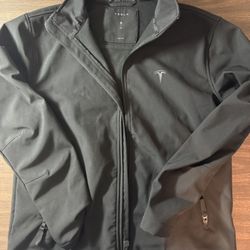 Tesla Softshell Jacket Men’s Small Black Full Zip Fleece Lined Logo Lightweight